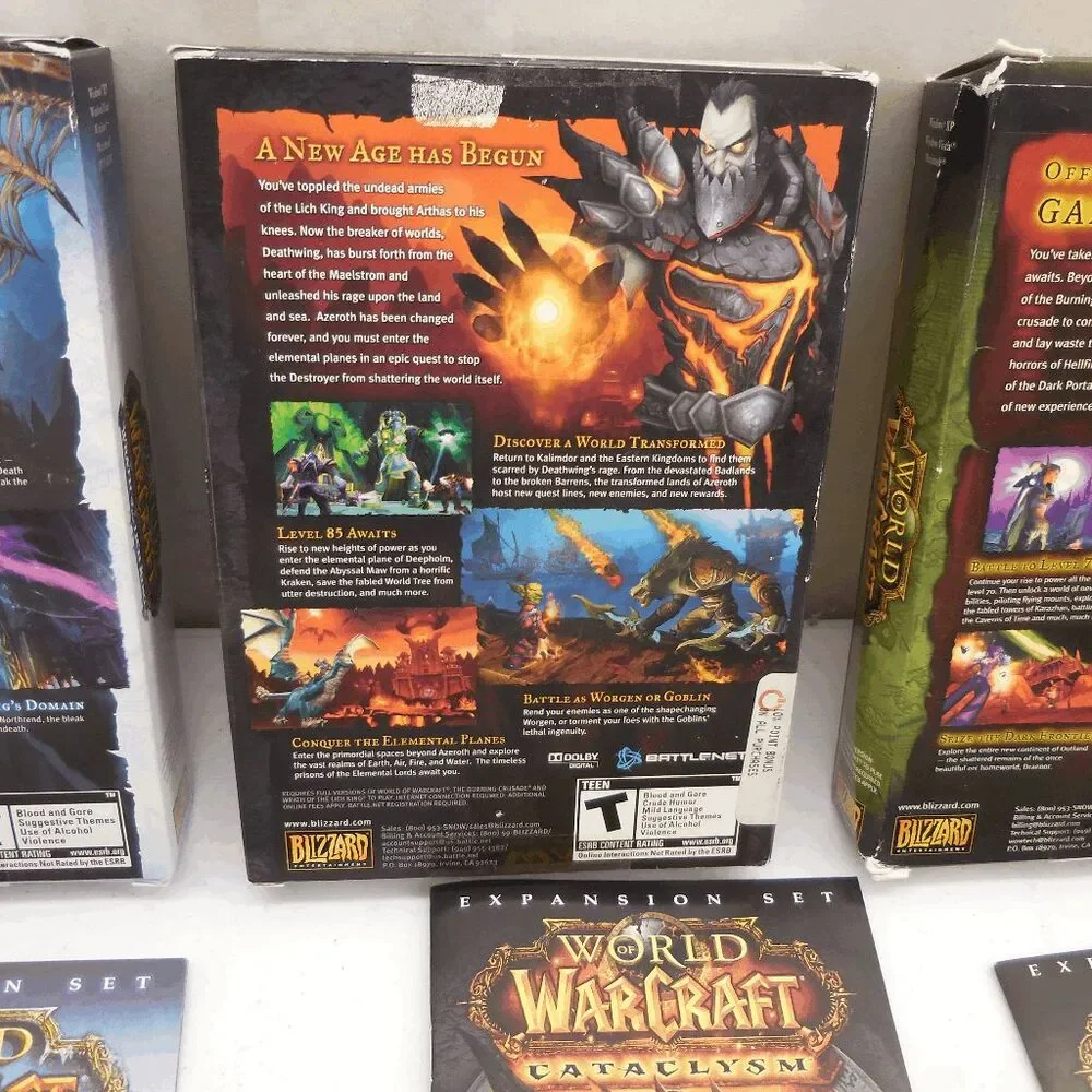 World of WarCraft Burning Crusade Lich King Cataclysm Pc Bundle‎